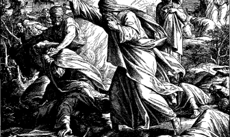 Matanza de los profetas de Baal, xilografía de 1860 por Julius Schnorr von Karolsfeld